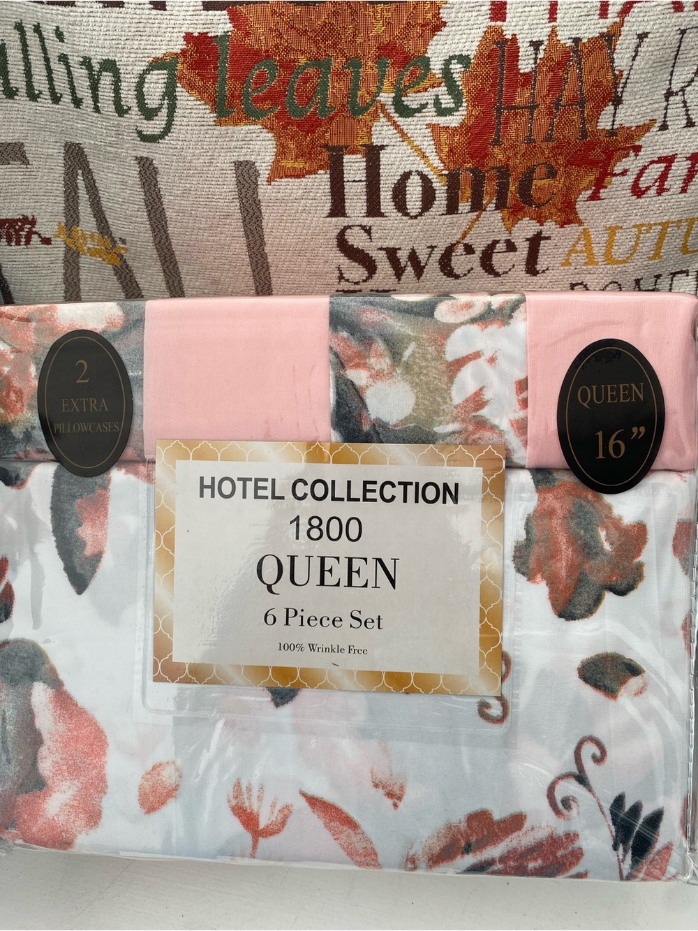 Hotel Collection Floral Queen Bedding Set in Pink, White, Brown - Picture 2 of 4